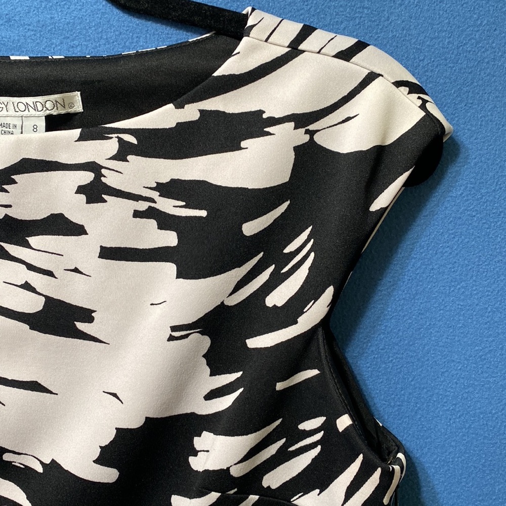 Very elegant dress with short sleeves and side zipper Maggy London size 8 used - Picture 11 of 12